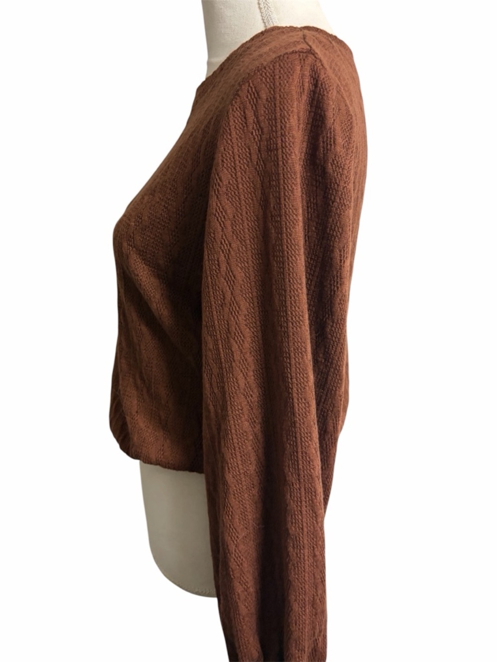 Altar’d State Women's Cable Knit Pullover Sweater - Brown - Picture 2 of 7